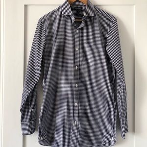 Bonobos Navy Gingham Button Down Slim Fit (34)